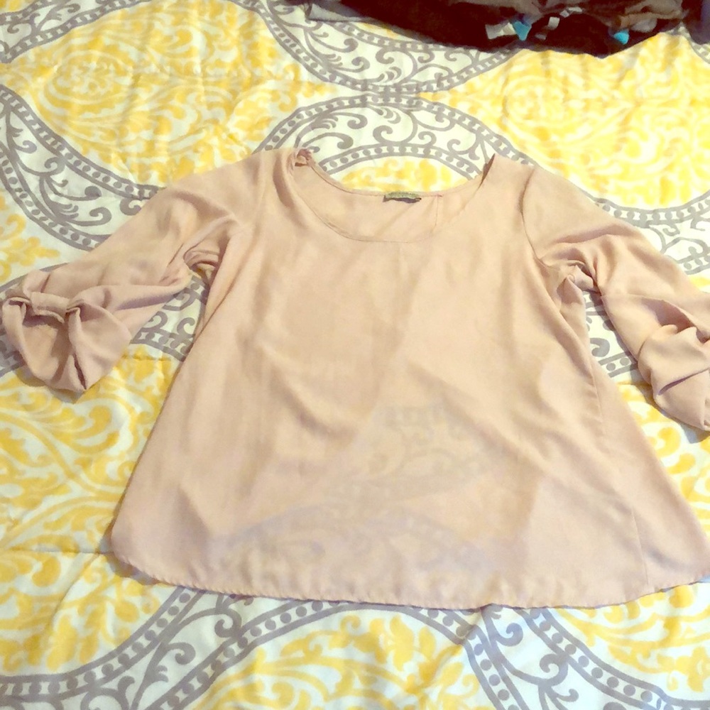 Necessary clothing blush sheet open back shirt